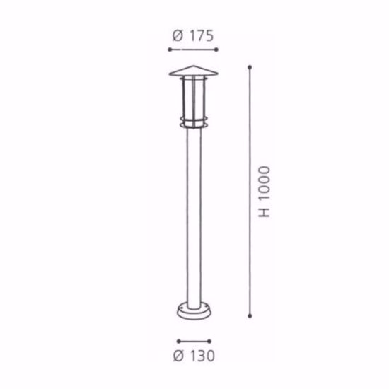 Lampione da giardino ip44 acciaio inox paletto per esterno