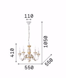 Ideal lux firenze sp5 lampadario cinque luci classico per camera da letto