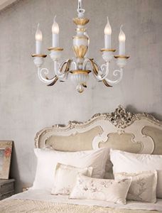 Firenze sp5 ideal lux lampadario per camera da letto classica 5 luci bianco antico oro
