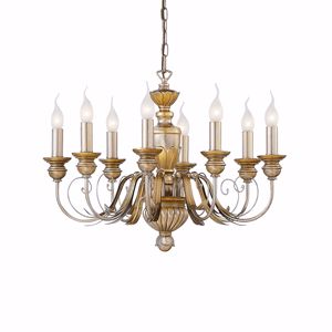 Firenze sp8 ideal lux lampadario classico bianco antico e oro 8 luci per grande salotto