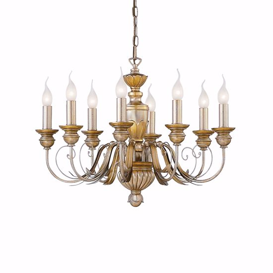 Firenze sp8 ideal lux lampadario classico bianco antico e oro 8 luci