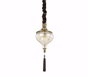 Harem sp1 ideal lux lampada sospensione metallo brunito vetro ambrato