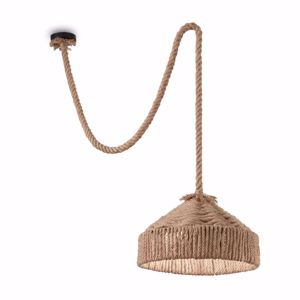 Canapa sp1 ideal lux lampadario per tavolo soggiorno rivestito di canapa naturale