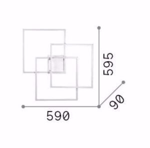 Frame pl quadrato bianco ideal lux plafoniera moderna led 35w 3000k