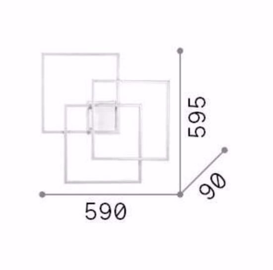 Frame pl quadrato bianco ideal lux plafoniera  led 35w 3000k