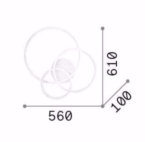 Plafoniera led frame pl cerchio ideal lux 3000k cerchi neri design moderno