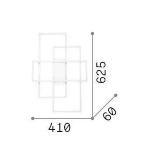 Frame pl rettangolo ideal lux plafoniera led 31w 3000k moderna nera