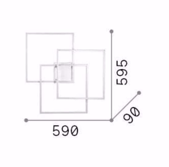 Frame pl quadrato ideal lux plafoniera squadra led 35w 3000k nera moderna