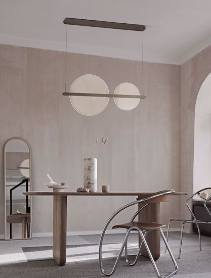 Lampadario colore caffe per soggiorno design moderno led 3000k dimmerabile