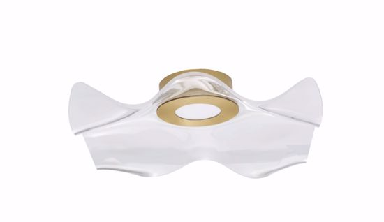 Plafoniera oro design fazzoletto trasparente led 31w 3000k moderna