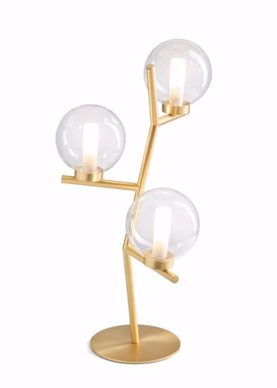 Miloox camely oro lampada da tavolo 3 luci sfere trasparenti