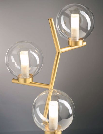 Miloox camely oro lampada da tavolo 3 luci sfere trasparenti