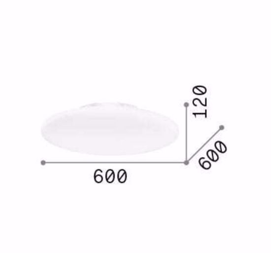 Smarties pl3 d60 ideal lux plafoniera moderna luminosa bianca per soggiorno 60cm