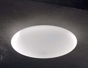 Smarties pl3 d50 ideal lux plafoniera bianca disco in vetro moderna