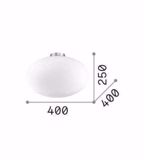 Candy pl1 d40 ideal lux  plafoniera moderna 40cm sfera vetro bianco per ingresso
