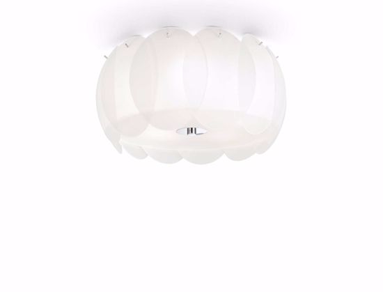 Ovalino pl5 ideal lux plafoniera moderna 40cm elementi in vetro per soggiorno