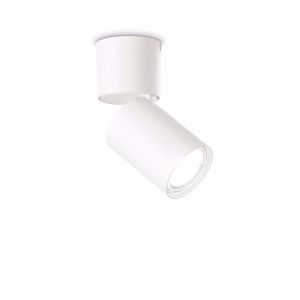 Toby pl1 ideal lux faretto led cilindro bianco orientabile gu10 moderno