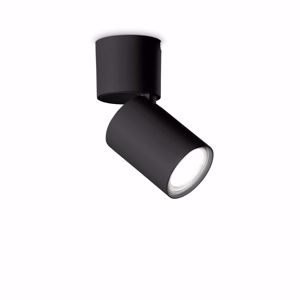 Ideal lux toby pl1 faretto led orientabile cilindro nero per quadro gu10