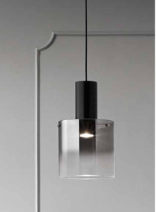 Lampada per cucina moderna a sospensione vetro fume hugo perenz illuminazione