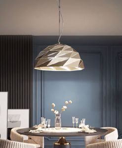 Lampadario cupola design per cucina oro satinato tilt perenz illuminazione