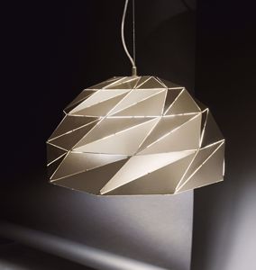 Lampadario cupola design per cucina oro satinato tilt perenz illuminazione