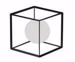 Cube perenz lampada da comodino metallo nero vetro bianco