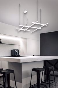 Perenz illuminazione lampadario net bianco led 50w cct per cucina moderna
