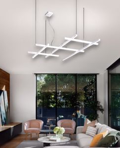 Lampadario net bianco per soggiorno moderno led 80w cct perenz illuminazione