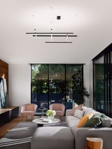 Lampadario net nero perenz illuminazione led 80w cct per soggiorno moderno