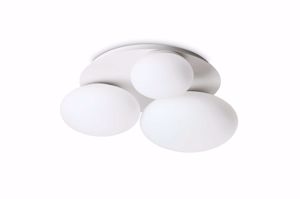 Ninfea pl3 ideal lux plafoniera bianca 3 sfere vetro per salotto