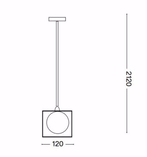 Ideal lux lingotto sp1 lampada a sospensione per comodino nero sfera bianca