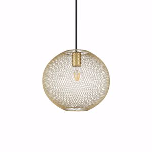 Lampadario sfera net sp1 d29 ideal lux metallo ottone per isola cucina