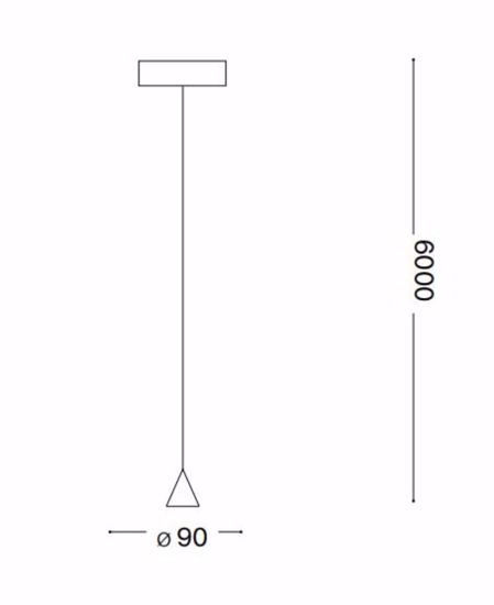 Archimede sp cono sospensione bianca led  3,5w 3000k cavo con decentramento