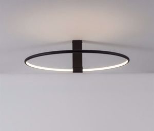 Plafoniera cerchio nero orientabile design moderna 40cm 30w 3000k dimmerabile
