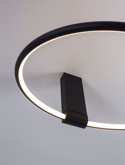 Plafoniera cerchio nero orientabile design moderna 40cm 30w 3000k dimmerabile