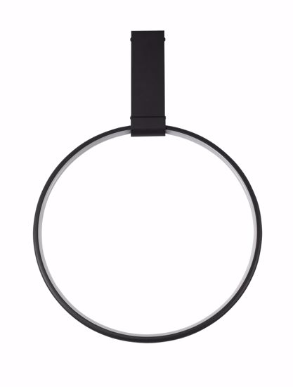 Plafoniera cerchio 60cm nero led dimmerabile 35w 3000k orientabile moderna