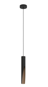 Lampadario pendente da cucina cilindro nero e marrone