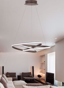 Lampadario design marrone per soggiorno moderno led 43w 3000k dimmerabile