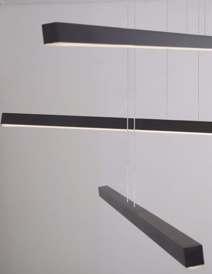 Lampadario led per soggiorno moderno 3000k bacchette pendenti nere