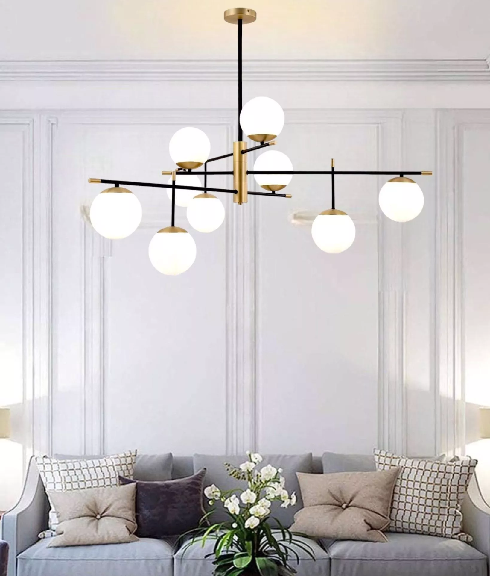 Lampadari moderni bianco sfera per soggiorno salotto - 44EE