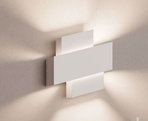 Applique da parete design bianca moderna zig zag