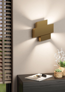 Applique oro design moderna da parete per soggiorno e27