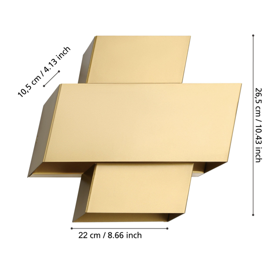 Applique oro design moderna da parete per soggiorno e27