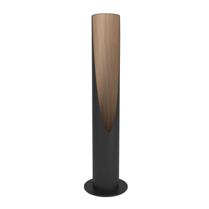 Lampada da tavolo cilindro nero interno marrone design moderno