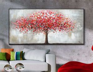 Quadro moderno con cornice albero dell&apos;armonia 160x80 dipinto su tela per soggiorno