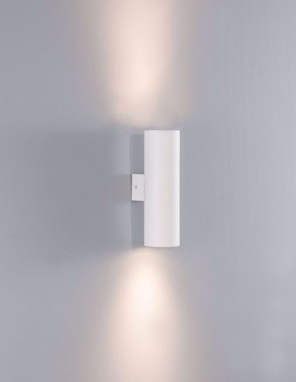 Applique cilindro da parete metallo bianco per interno moderno