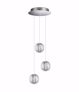 Diamond sp3 lampadario tre luci a scascata sospensione sfere effetto cristallo