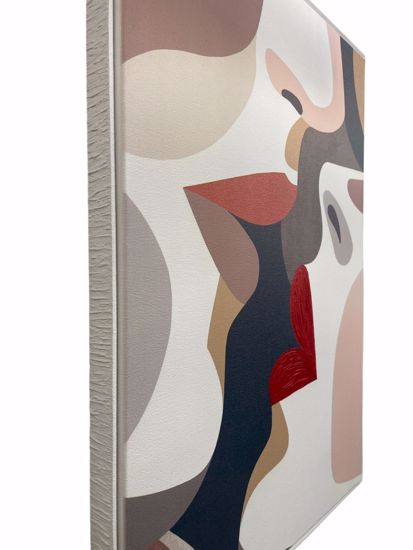 Quadro verticale moderno effusione tela cornice legno 50x70