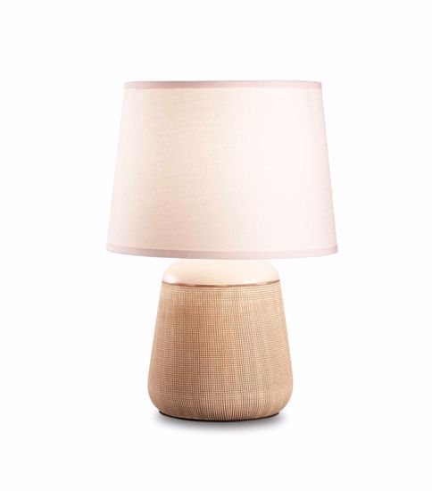 Lampada da tavolo kali&apos;-2 tl1 ideal lux ceramica paralume rosa chiaro