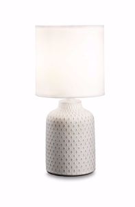 Kali&apos;-3 tl1 ideal lux lampada da tavolo in ceramica decorata paralume tessuto
